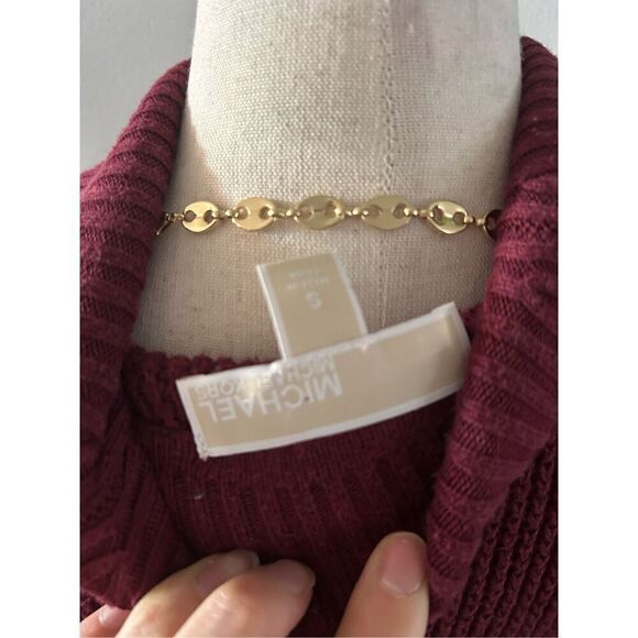 Michael Kors red sweater oversized turtle neck size small - Picture 5 of 6